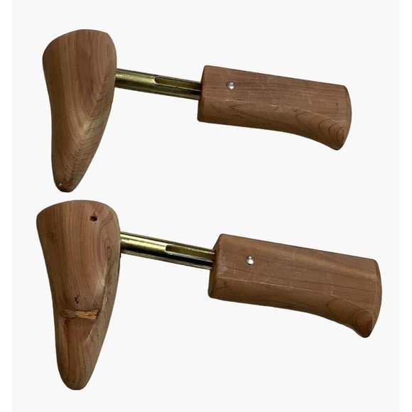 2 Rochester Shoe Co Wooden Tree Stretcher Woman's Large Adjustable Strap Vtg - Picture 4 of 9